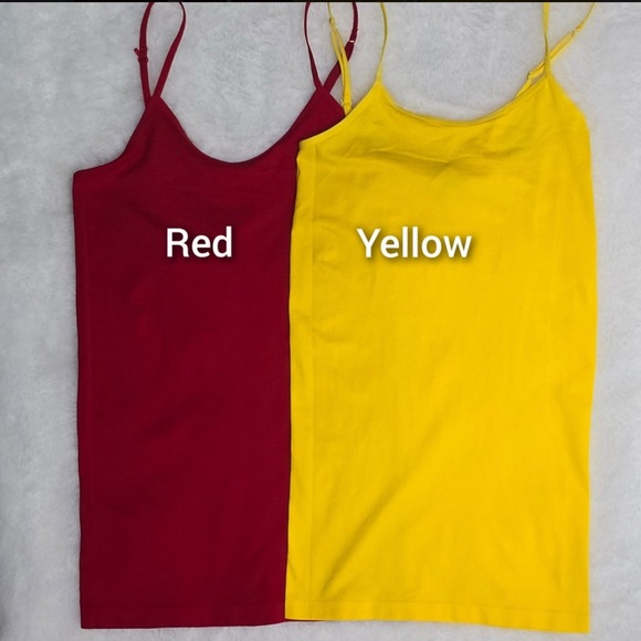 Yahada Tops - Yahada 2 tops Women's Red and Yellow Spaghetti adjustable Strap Tops